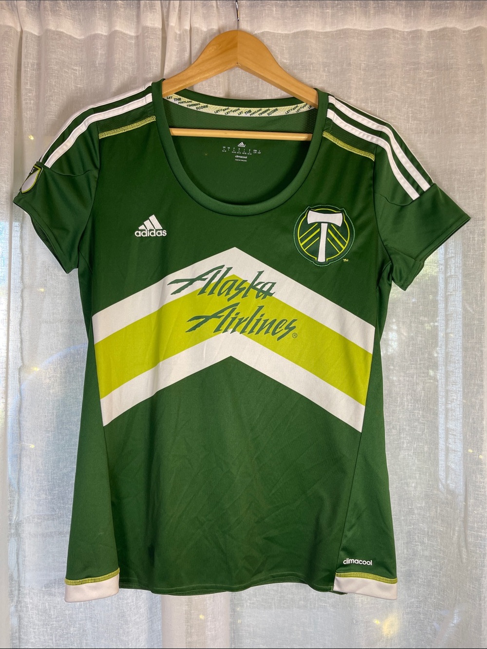 adidas Green and Chartreuse Portland Timbers Jersey MLS 2015/2016